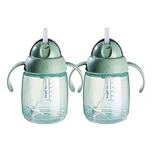 Tommee Tippee Green Superstar Weighted Straw Sippy Cup for Babies, 6 months+, 10fl oz