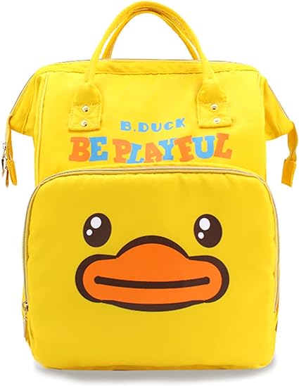 Yellow Duck Diaper Bag Backpack,Mummy Bag- Casual Daypack with Exquisite Details, Large Capacity Design Cartoon Backpacks for Girls, Multipurpose Backpack, Suitable for All Bao Ma