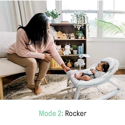 Ingenuity Keep Cozy 3-in-1 Grow with Me Vibrating Baby Bouncer, Seat & Infant to Toddler Rocker, Vibrations & -Toy Bar, 0-30 Months Up to 40 lbs (Weaver)