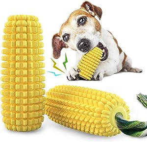 Carllg Dog Chew Toys for Aggressive Chewers, Indestructible Tough Durable Squeaky Interactive Dog Toys, Puppy Teeth Chew Corn Stick Toy for Small Meduium Large Breed