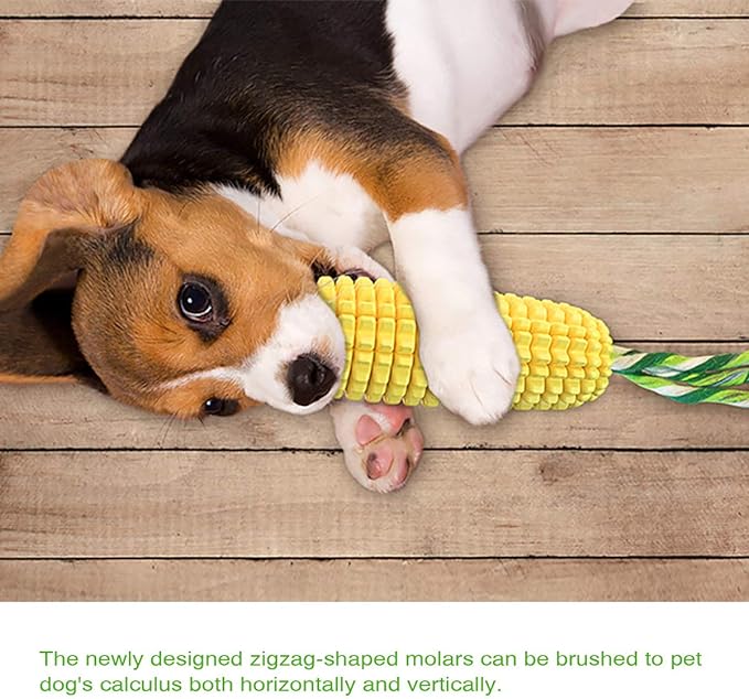 Carllg Dog Chew Toys for Aggressive Chewers, Indestructible Tough Durable Squeaky Interactive Dog Toys, Puppy Teeth Chew Corn Stick Toy for Small Meduium Large Breed