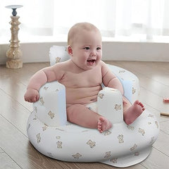 Inflatable Baby Seat for Babies 3 Months & Up, Baby Floor Seats for Sitting Up, Baby Seats for Infants, Blow Up Baby Chair with Built in Air Pump - Bear