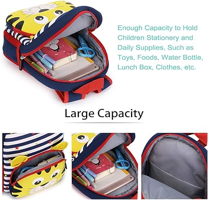 Hipiwe Toddler Backpack for Little Kids Water Resistance Kindergarten Preschool Bags Neoprene Children Schoolbag Cute Animal Cartoon Backpacks for Baby Boys Girls