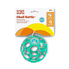 Bright Starts Oball Easy-Grasp Rattle BPA-Free Infant Toy in Teal, Age Newborn and up, 4 Inches