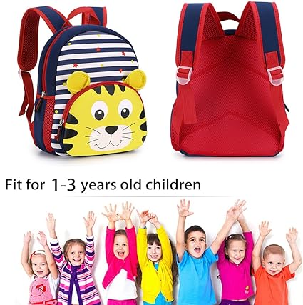 Hipiwe Toddler Backpack for Little Kids Water Resistance Kindergarten Preschool Bags Neoprene Children Schoolbag Cute Animal Cartoon Backpacks for Baby Boys Girls